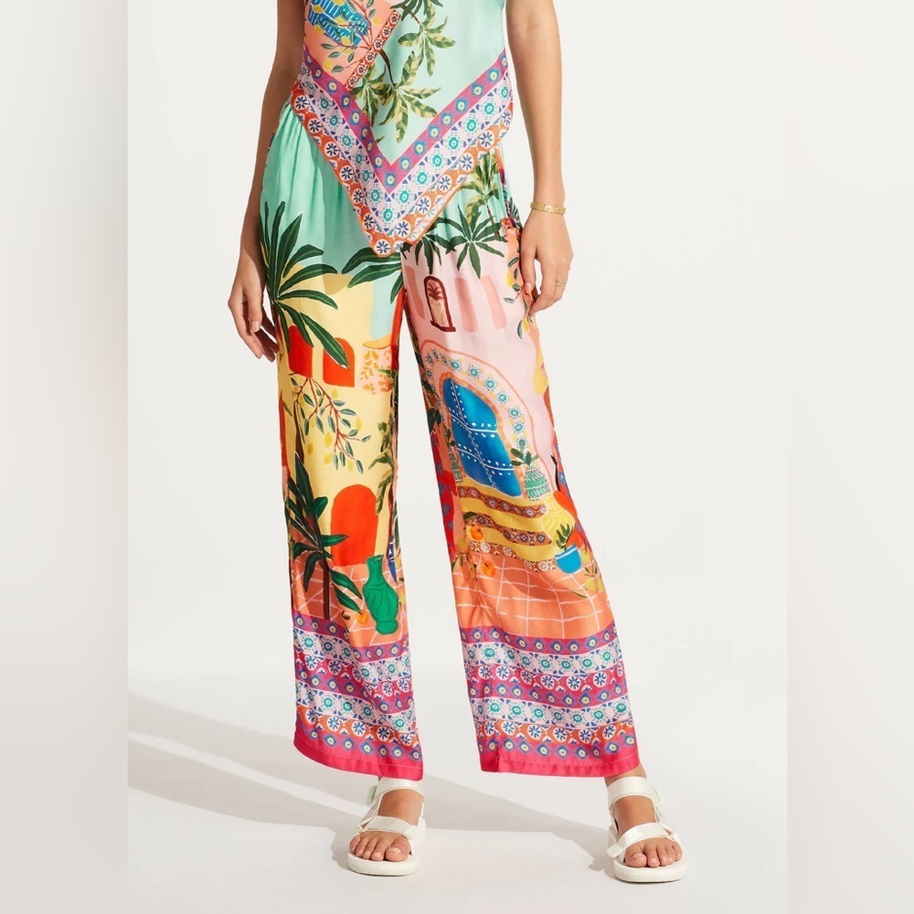 NWT On Vacation Silk Pant - Picture 2 of 5